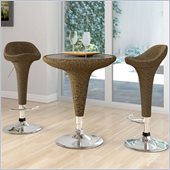 Sonax CorLiving 3 Piece Woven Vinyl Pub Set in Varicolored Brown