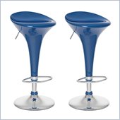 Sonax CorLiving Form Fitted Adjustable Bar Stool in Blue Gloss (Set of 2)