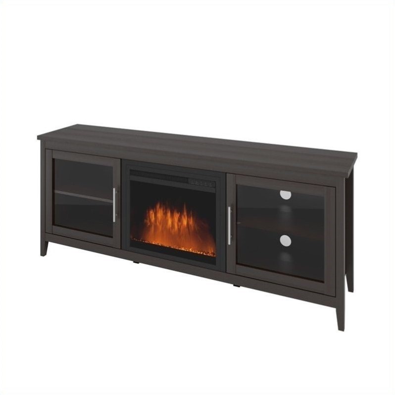 Entertainment Center Wrought Iron Jackson Fireplace TV Bench in