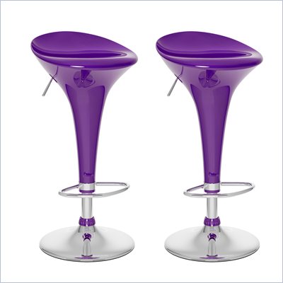 Sonax CorLiving Form Fitted Bar Stool in Purple Gloss (Set of 2)