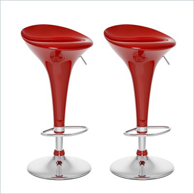 Sonax CorLiving Form Fitted Bar Stool in Red Gloss (Set of 2)