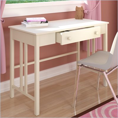 Sonax Corliving Plateau Workspace Desk with Drawer in Frost White