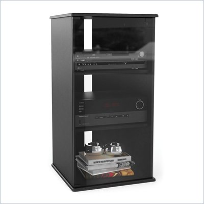 Sonax Fillmore 20" Wide Midnight Black and Glass Component Stand