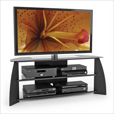 Sonax Florence  57 " Glass TV Stand in Midnight Black