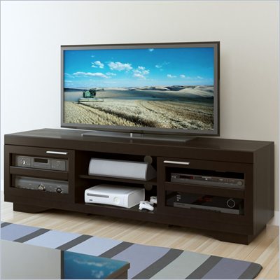 Sonax Granville 66" Wood Veneer TV Stand in Mocha Black
