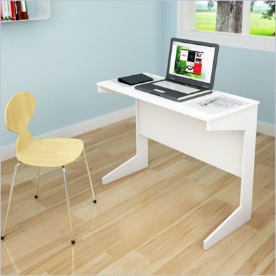 Sonax Slim Workspace Desk in Frost White