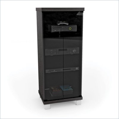 Sonax Holland 20" Wide Ravenwood Black and Glass Component Stand