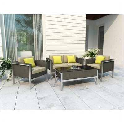 Sonax Lakeside 4 Piece Patio Set in River Rock Weave