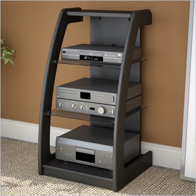 Sonax Milan Black Three Shelf Component Stand