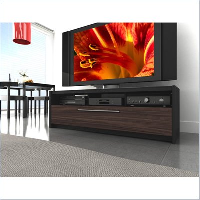 Sonax Naples Black and Ebony Pecan TV Stand for 42-68 Inch Flat Panel TVs