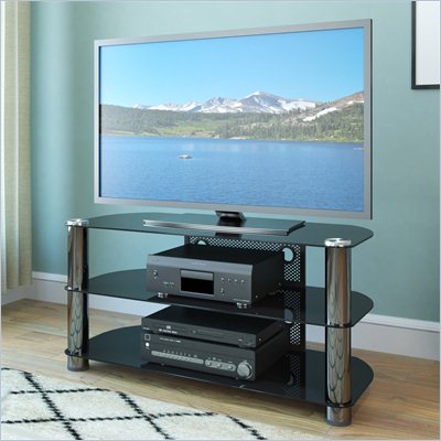 Sonax New York Metal and Glass 50-inch Flat Panel TV Stand in Black