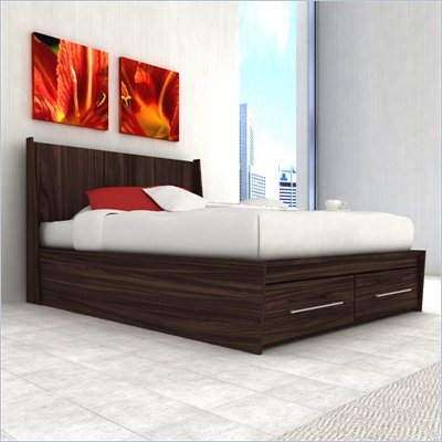 Queen Platform Storage on Sonax Pacific Queen Platform Bed With Storage Drawers In Ebony Pecan