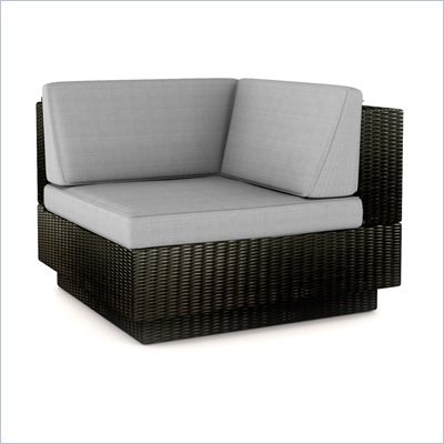 Sonax Textured Black "L" Seat in Black Resin Rattan