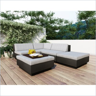 Sonax Z-103-TPP Park Terrace Textured Black 5 Piece Sectional Patio Set