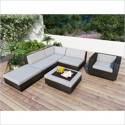Sonax Z-303-TPP Park Terrace Textured Black 5 Piece Sectional Patio Set