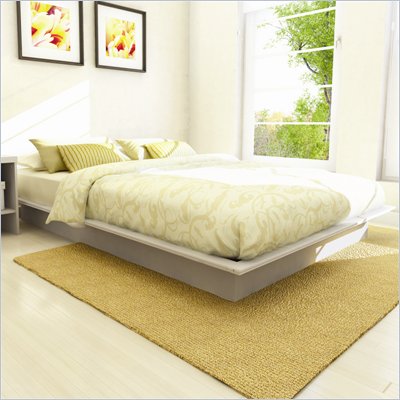 Sonax Plateau Queen Platform Bed with Headboard in Frost White