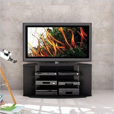 Sonax Rio TV Stand for 46-64 Inch Flat Panel HD TVs in Black Lacquer Finish