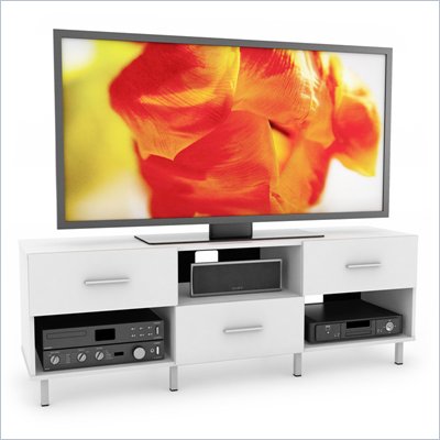 Sonax Sedona 60" Staggered 3 Drawer TV Stand in Frost White