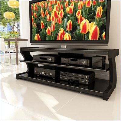 Sonax Sonoma Black Contemporary TV Stand for 50-68 Inch Flat Panel HD TVs