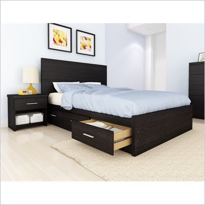 Sonax Willow Storage Bed 3 Piece Bedroom Set in Ravenwood Black
