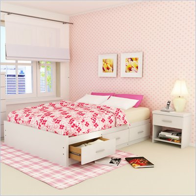 Sonax Willow Storage Bed 2 Piece Bedroom Set in Frost White