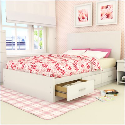 Sonax Willow Storage Bed with Panel Headboard in Frost White