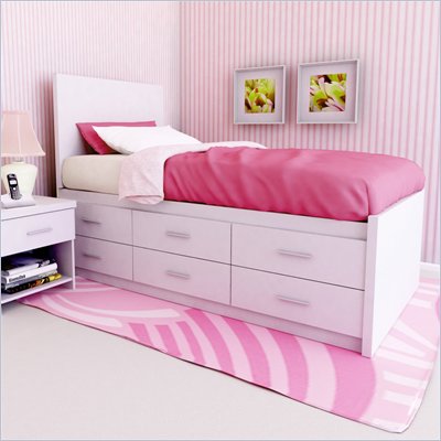 Sonax Willow Captain's Storage Bed 2 Piece Bedroom Set in Frost White