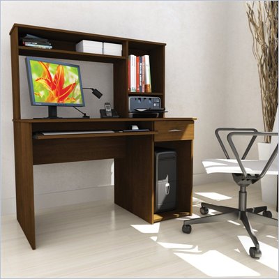 Sonax Workspace 47" Desk with Keyboard Tray and Hutch