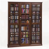 Leslie Dame Triple CD/DVD Wall Rack Media Storage in Walnut