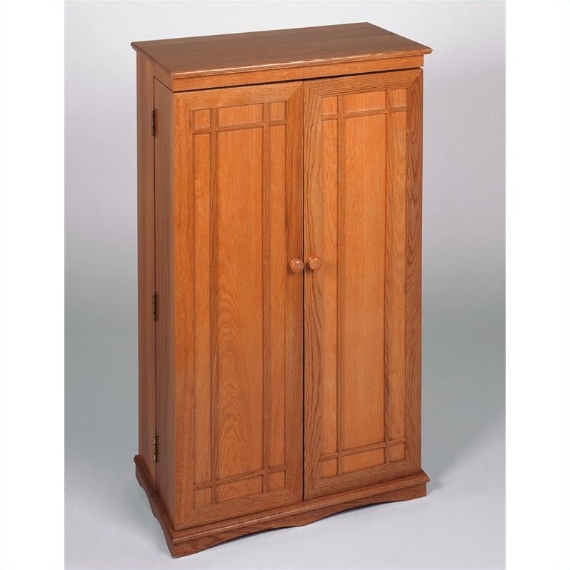 Leslie Dame CD/DVD Media Storage Cabinet with Door in Oak [1191]