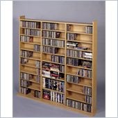 Leslie Dame Deluxe CD/DVD Media Storage Wall Unit Rack in Oak