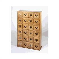 Leslie Dame 24-Drawer CD Media Storage Cabinet in Oak