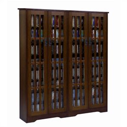 Leslie Dame Double CD/DVD Wall Rack Media Storage in Walnut