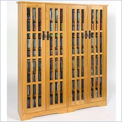 Leslie Dame Double CD/DVD Wall Rack Media Storage in Oak