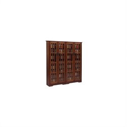 Leslie Dame Double CD/DVD Wall Rack Media Storage in Dark Cherry