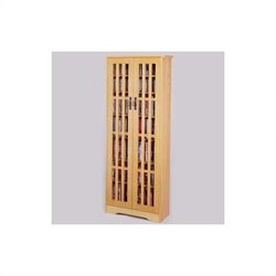 Leslie Dame 62 Inch CD/DVD Wall Rack Media Storage Cabinet with Doors in Oak