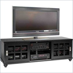 Leslie Dame Wood Flat Panel/Plasma/LCD TV Stand in Black Finish
