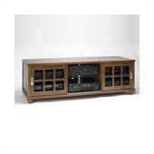Leslie Dame Sliding Glass Walnut TV Stand