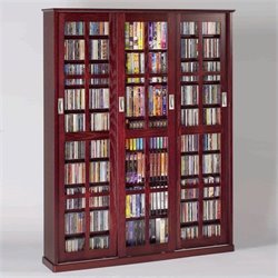Leslie Dame Triple CD/DVD Wall Rack Media Storage in Dark Cherry