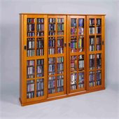 Leslie Dame 4-Door Glass CD/DVD Wall Rack Media Storage