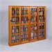 Leslie Dame 4-Door Glass CD DVD Wall Media Storage Cabinet-Dark Cherry