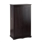 Leslie Dame Louvered Mission Style Multimedia Cabinet Espresso