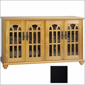 Leslie Dame Inlaid Glass Door Mission Black Flat Panel TV Cabinet