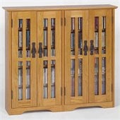 Leslie Dame Wall Hanging Mission Glass Mission Oak Multimedia Cabinet