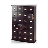 Leslie Dame Library Card File Multimedia Cabinet in Espresso