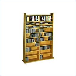 Leslie Dame Deluxe CD/DVD  Media Storage Wall Unit Rack in Oak