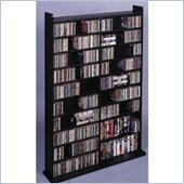 Leslie Dame Deluxe CD/DVD Media Storage Wall Unit Rack in Black