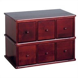 Leslie Dame 6- Drawer Deluxe Modular CD Storage Rack in Cherry
