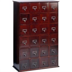 Leslie Dame 24-Drawer CD Media Storage Cabinet in Cherry