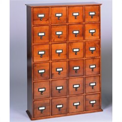 Leslie Dame 24-Drawer CD Media Storage Cabinet in Walnut